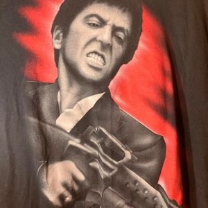 vintage 90’s SCARFACE Say Hello To My Little Friend airbrush style tee shirt L